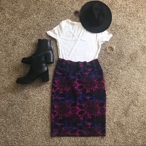 LuLaRoe Cassie Blue, Pink & Black
